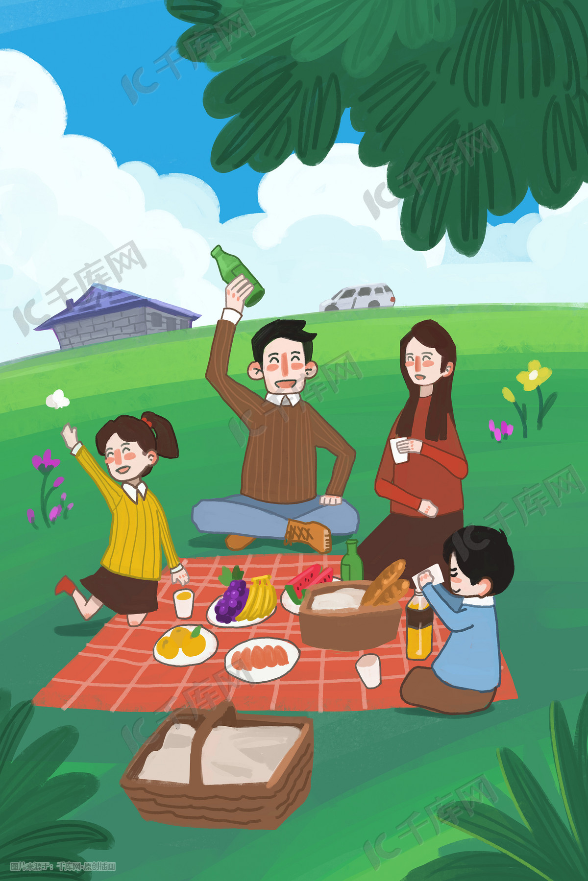 一家人野餐的一天