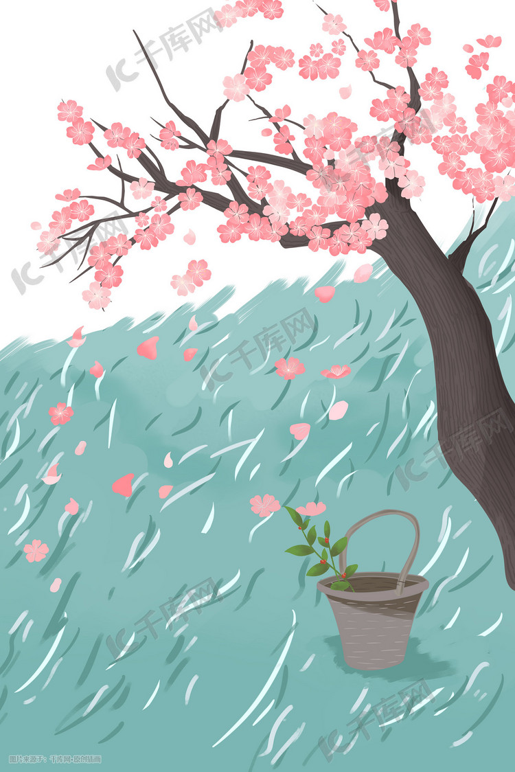 千库插画频道为春分立春绿色小清新插画插图提供免费下载