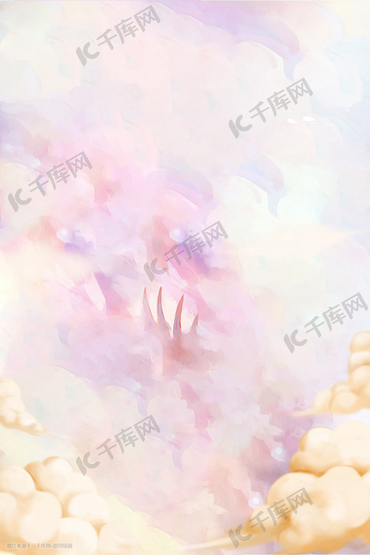治愈系云朵紫色梦幻浪漫唯美背景