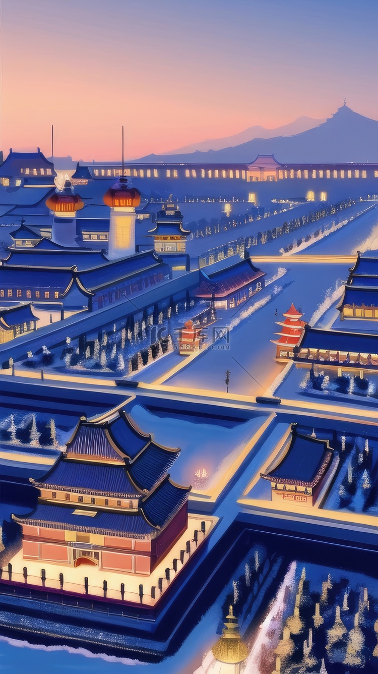 北京城市建筑风景插画扁平风卡通