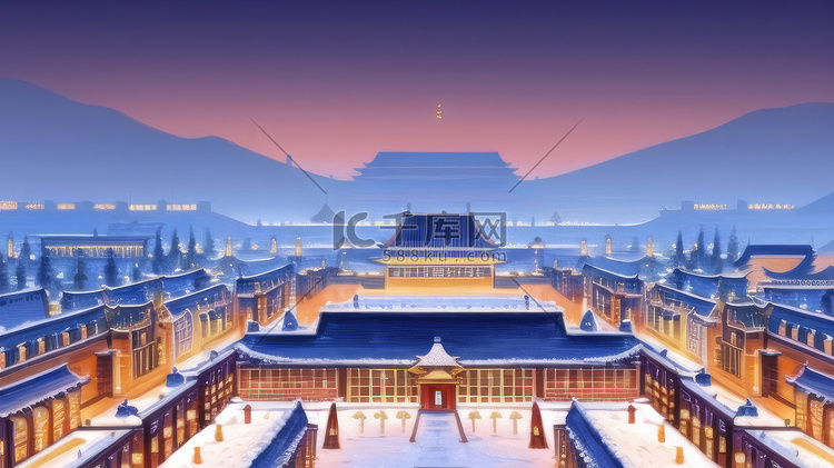 北京城市建筑风景插画扁平风卡通