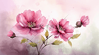母亲节粉色花卉手绘插画