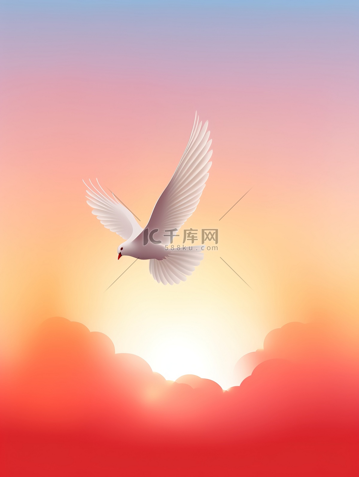 和平白鸽天空中飞行1