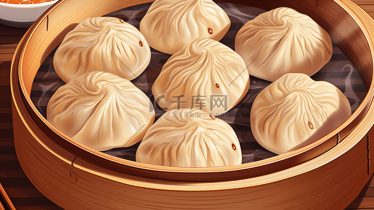 中式传统灌汤包插画11