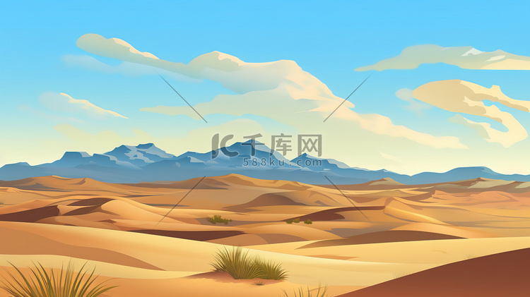 广阔的沙漠沙丘炽热阳光20