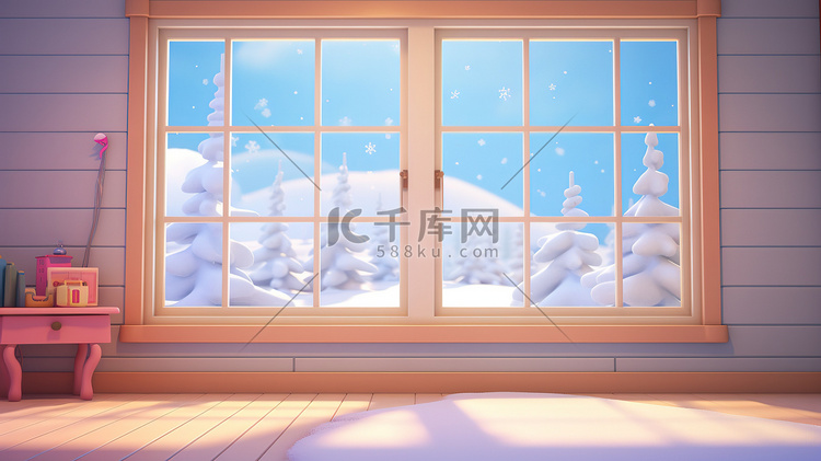 冬天温暖阳光的窗户12