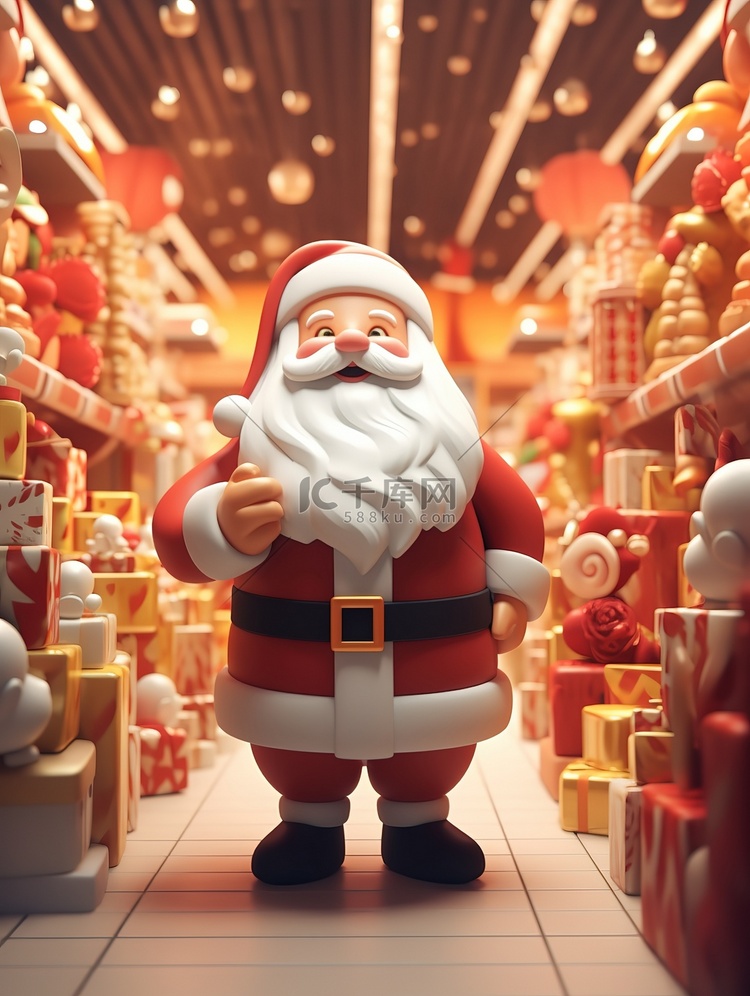 商店圣诞节圣诞老人节日AI作品AIGC