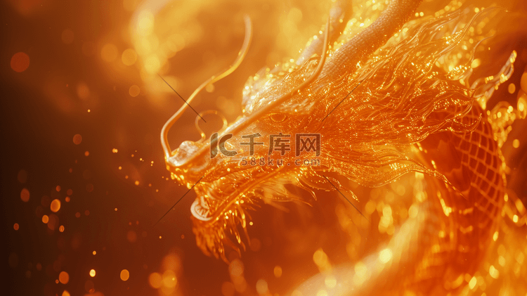 中国金黄的龙年星光闪耀的插画3