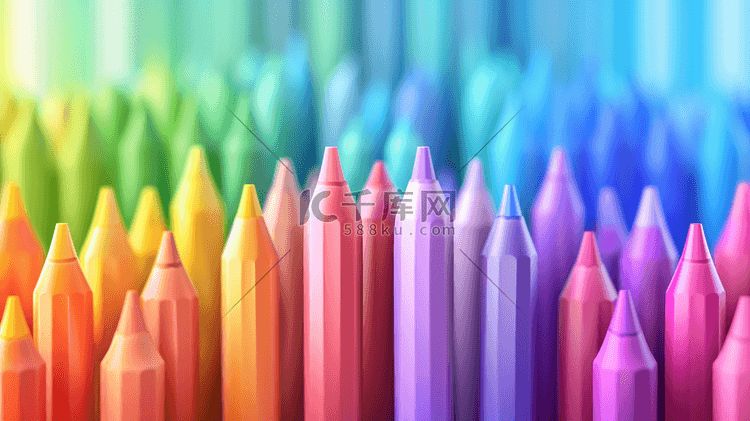 五颜六色彩色画笔插画3