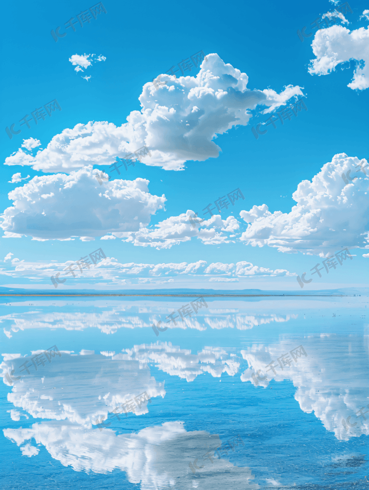 蓝天白云的美丽景观