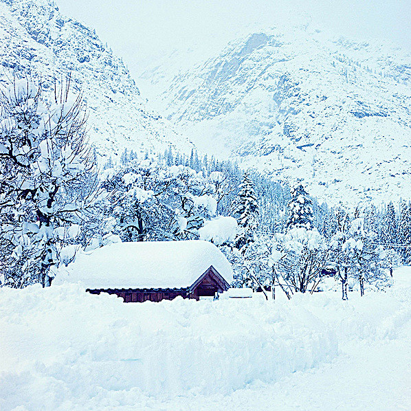 浪漫雪景背景