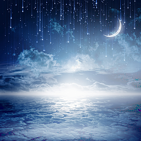 梦幻 夜空 月亮 风景 素材模板 主图 浪漫             此素材是90