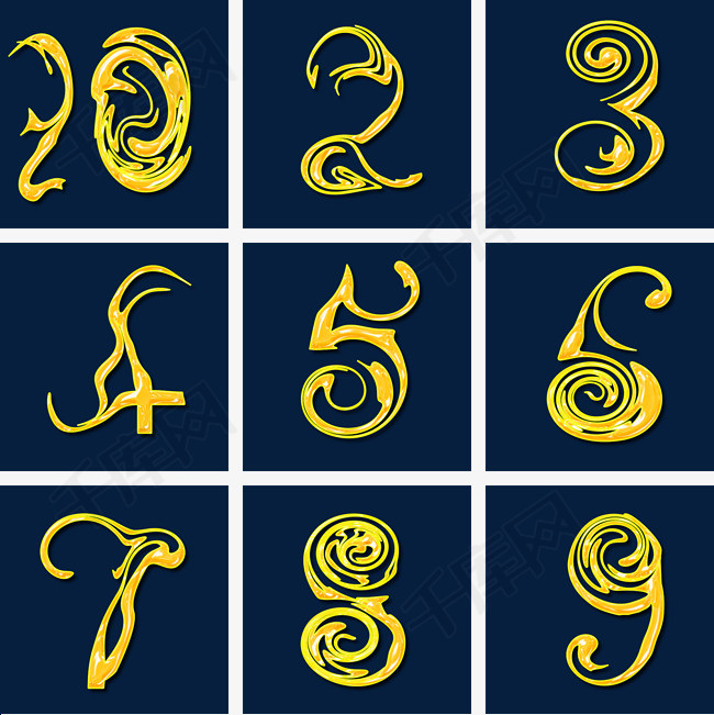 流光风格数字艺术字