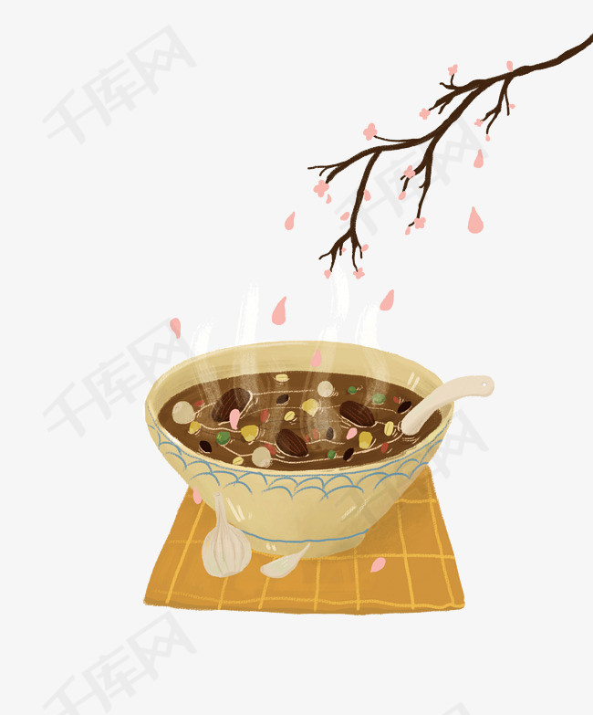 美味腊八粥插画手绘
