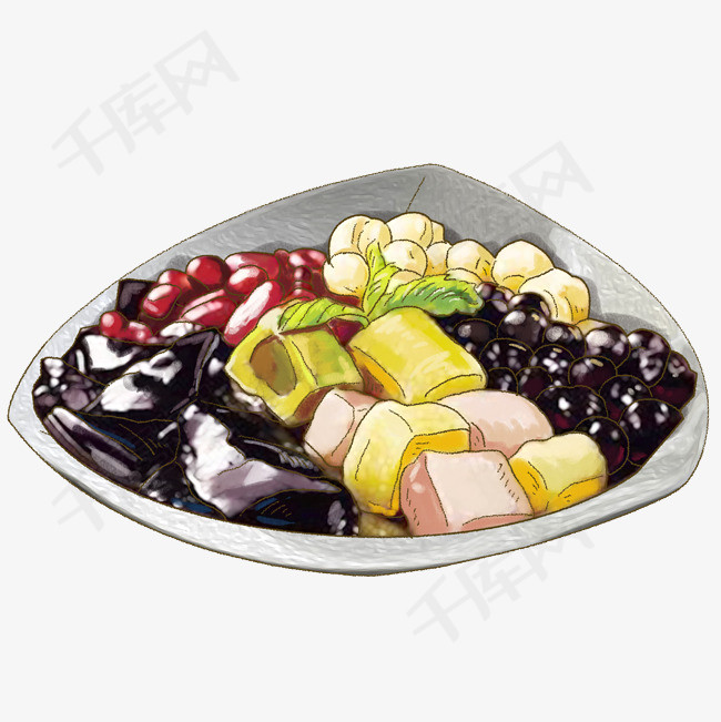 手绘卡通闽南特色美食小吃烧仙草素材图片免费下载
