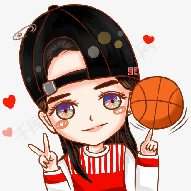 可爱运动篮球少女