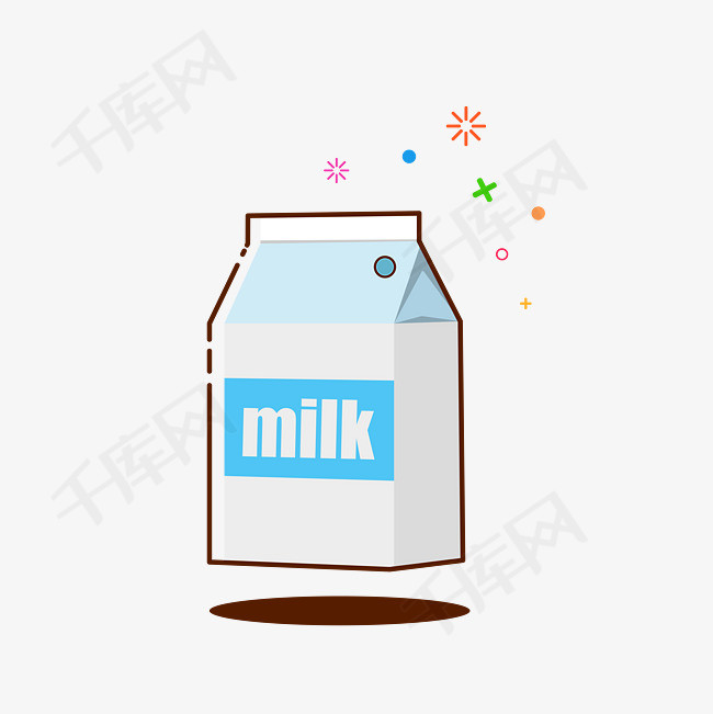 手绘矢量mbe牛奶