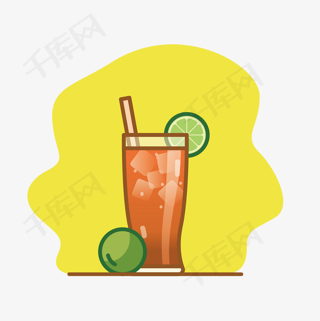 卡通夏季冰镇饮料矢量素材