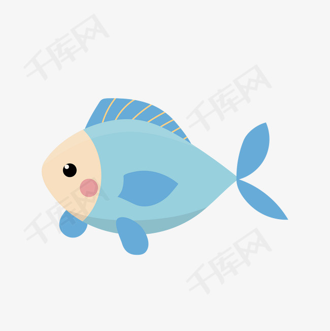 蓝色的鱼矢量素材小鱼小鱼儿小清新卡通卡通可爱可爱