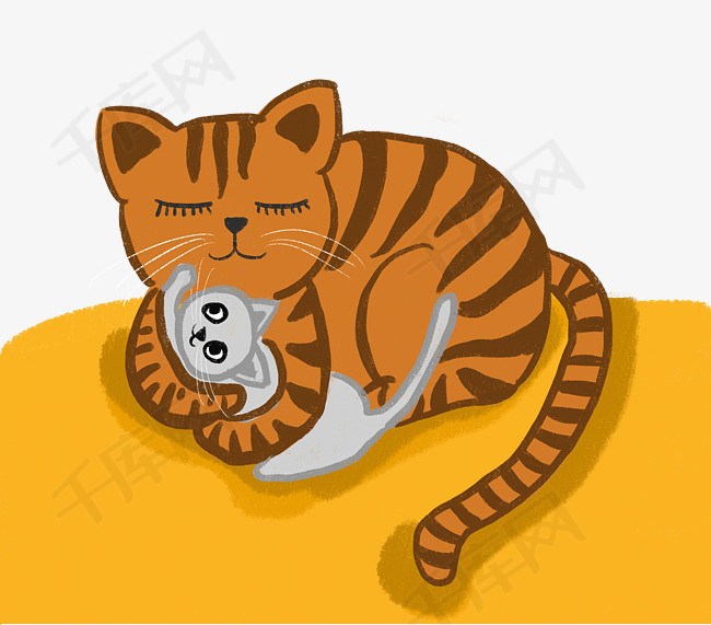 猫咪妈妈和孩子免扣场景图