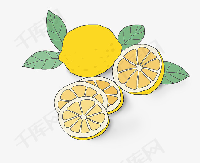 夏季食物手绘柠檬素材图片免费下载-千库网