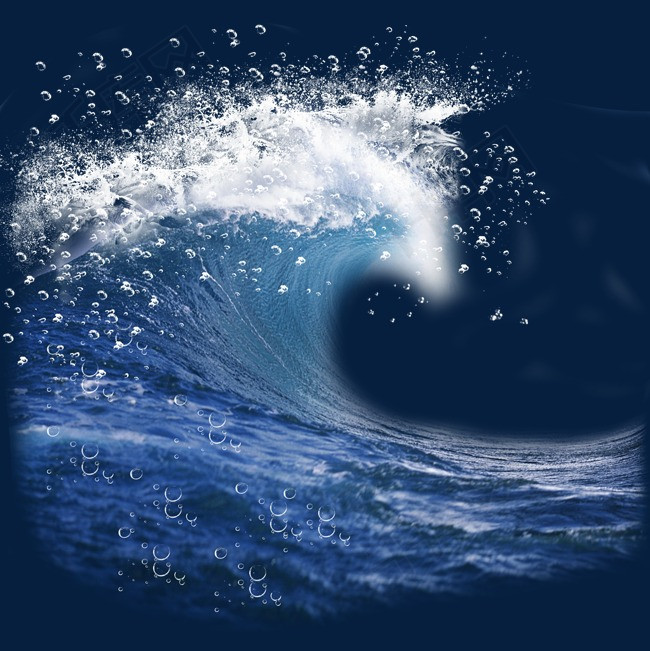 蓝色海浪白色浪花元素素材图片免费下载_高清psd_千库
