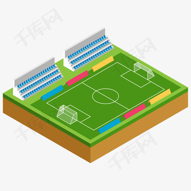 2.5d卡通矢量足球场