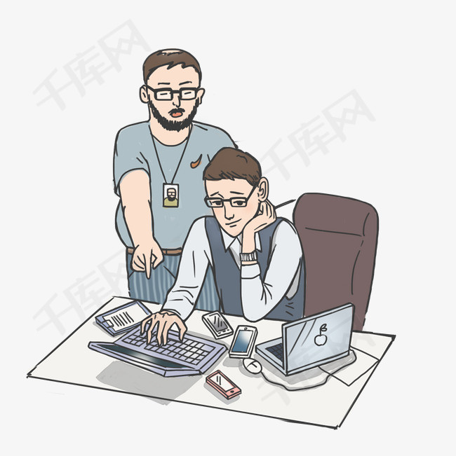 员工办公室工作场景素材图片免费下载_高清psd_千库网