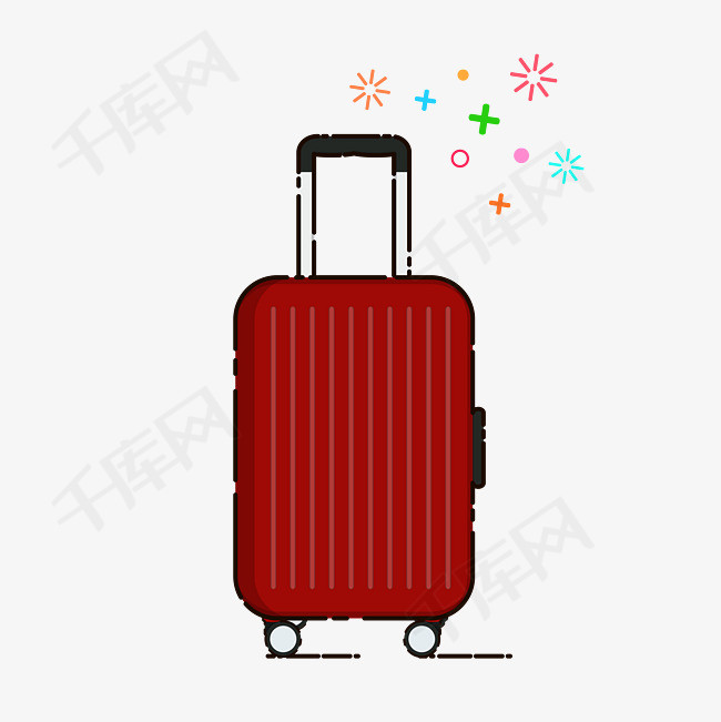 手绘矢量mbe风格旅行箱素材图片免费下载_高清psd_千