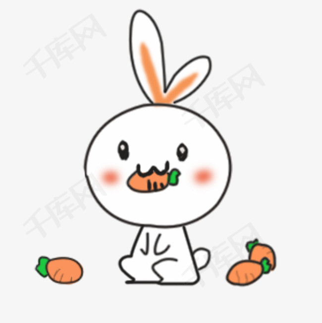 小兔子小动物兔子吃萝卜动漫