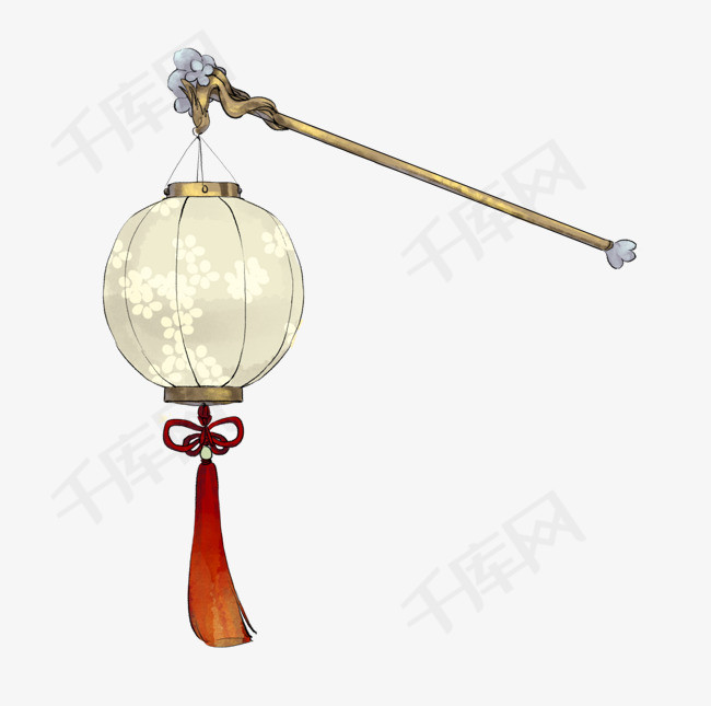 古风水墨手绘宫灯