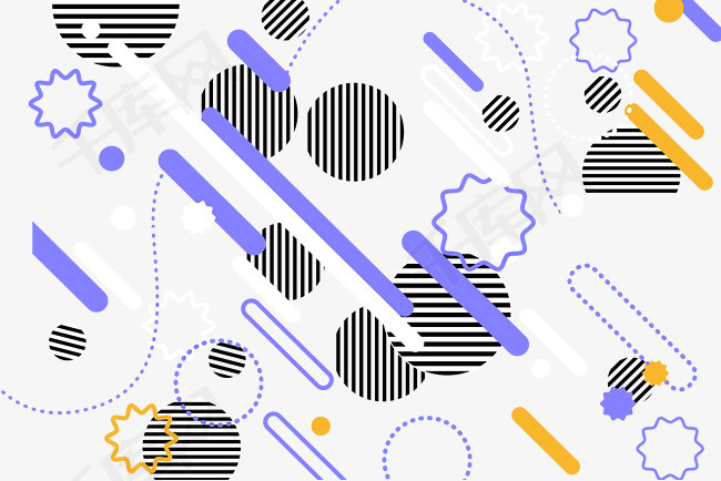 孟菲斯风格时尚潮流几何点线面背景底纹素材
