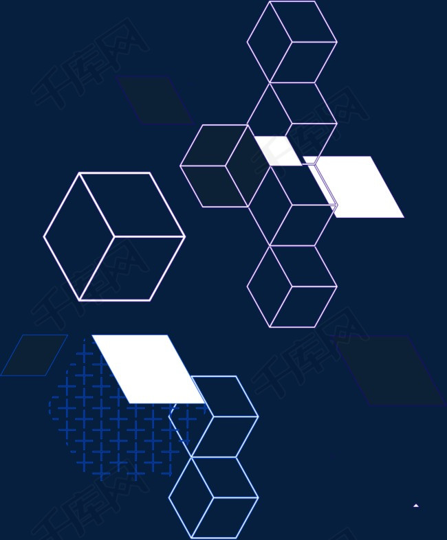 孟菲斯正方体抽象创意图形元素
