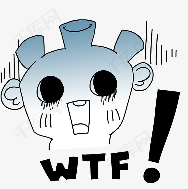 震惊惊讶卡通手绘怪兽小人表情包