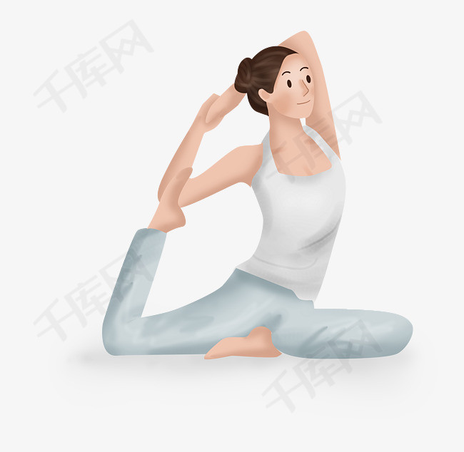 练习瑜伽女生素材