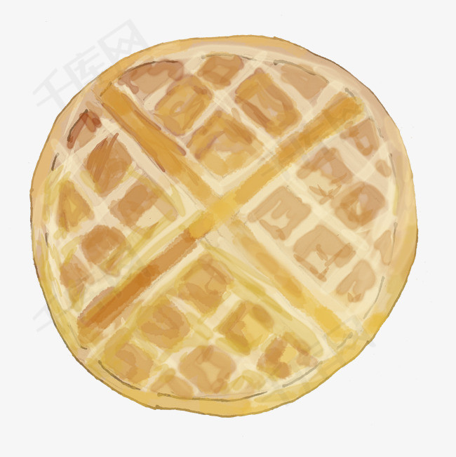 手绘美食华夫饼png