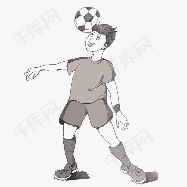 卡通手绘足球运动员漫画元素