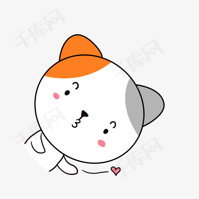 q版可爱卡通歪头小动物表情包小猫咪飞吻