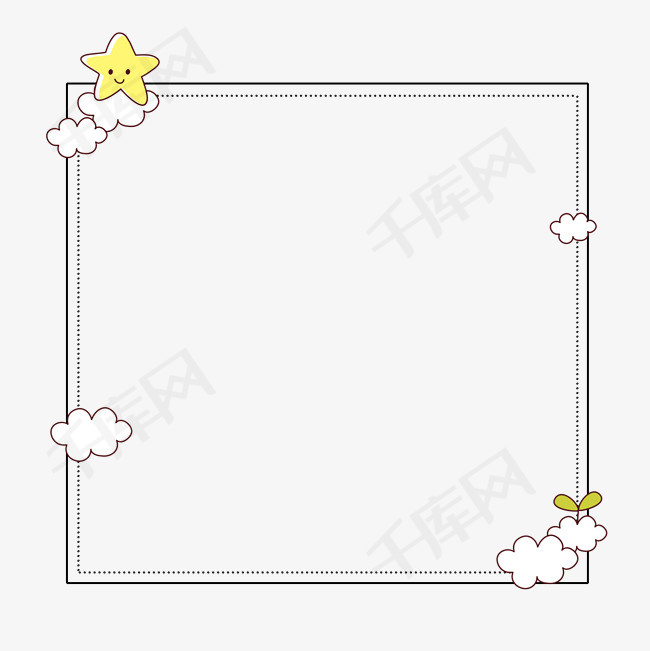 卡通手绘可爱边框素材图片免费下载_高清psd_千库网