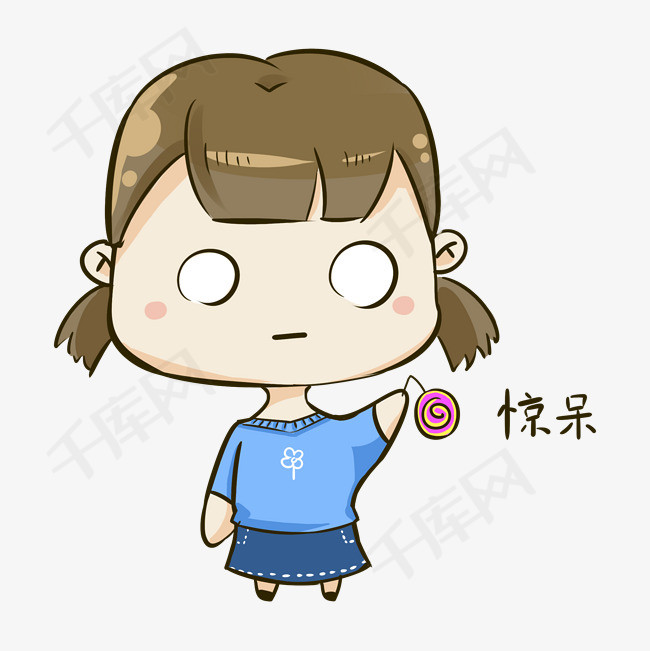 q版女孩1表情包惊呆