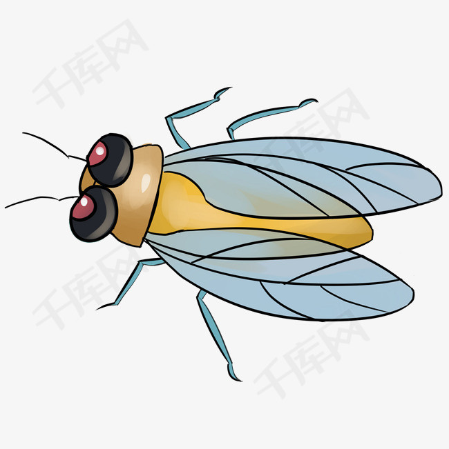 卡通小昆虫苍蝇插画