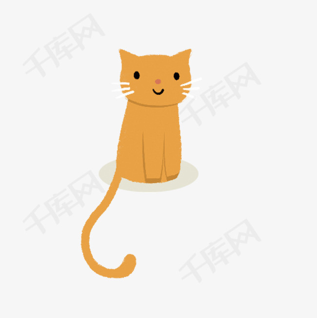可爱猫咪手绘免扣png