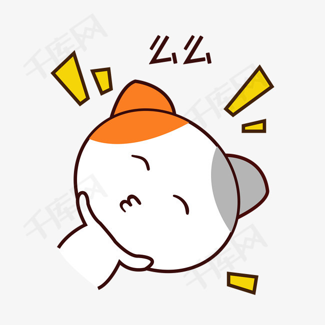 矢量手绘卡通可爱小猫么么表情包
