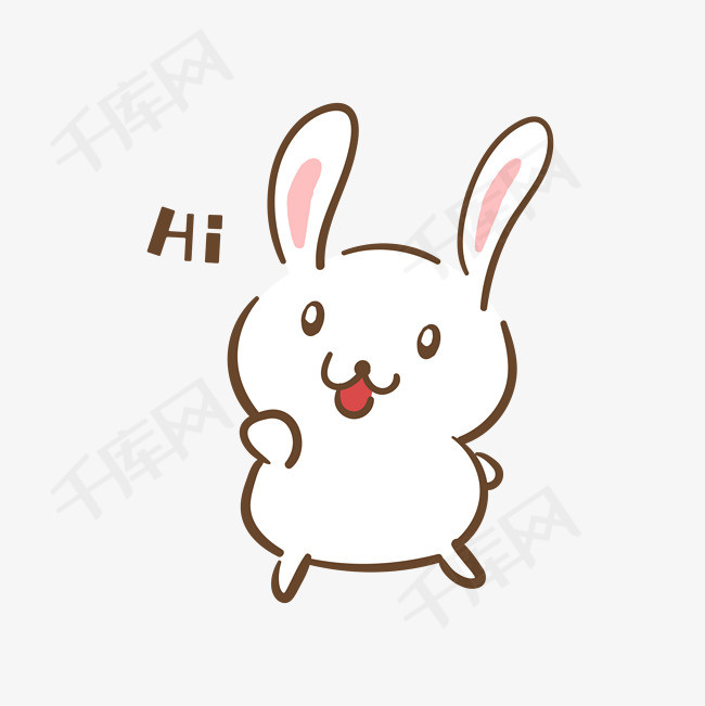 手绘卡通可爱小兔hi表情包