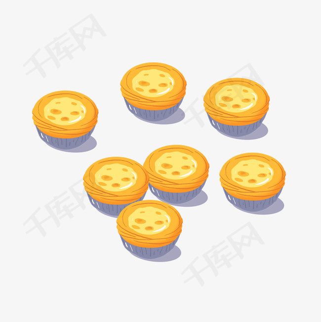 手绘卡通美味蛋挞