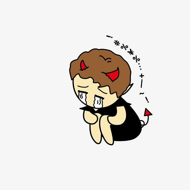 小表情牛角无语高清素材图片免费下载_恶魔歪歪表情包打电话微信图片