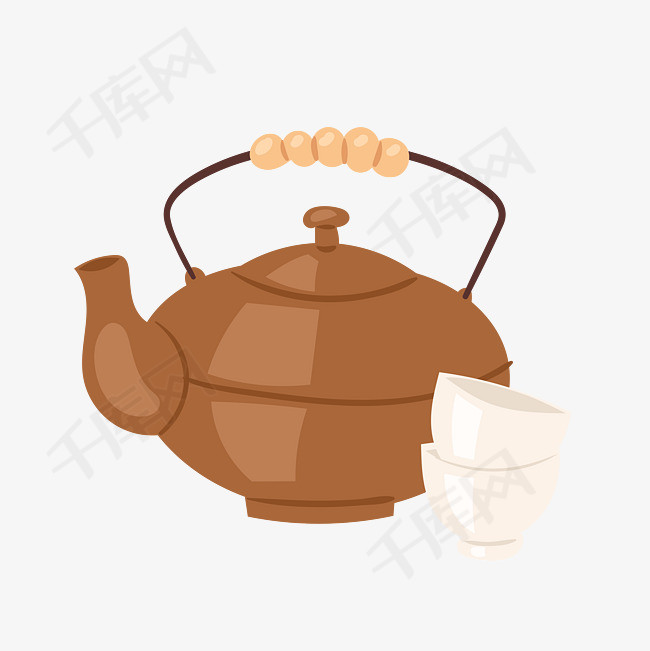 卡通手绘酒壶杯子