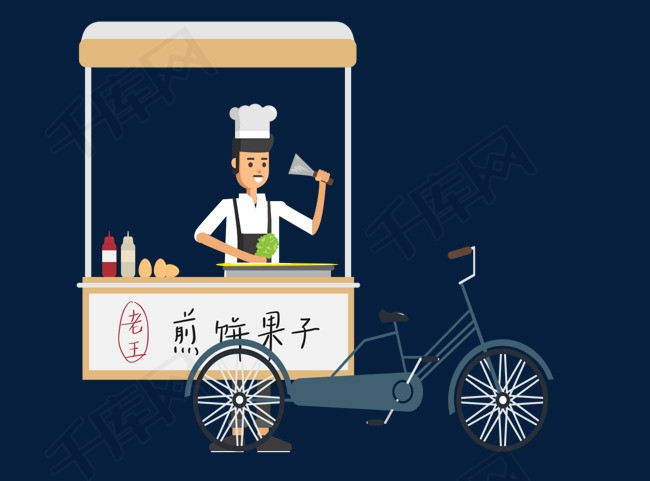 美食小吃卡通煎饼果子