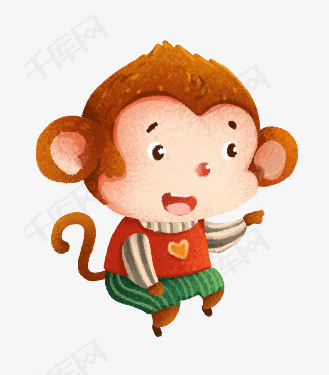 可爱卡通小动物之猴子插画