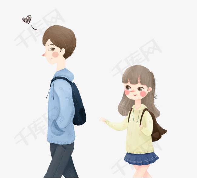 浪漫情人节 校园情侣素材图片免费下载_高清psd_千库